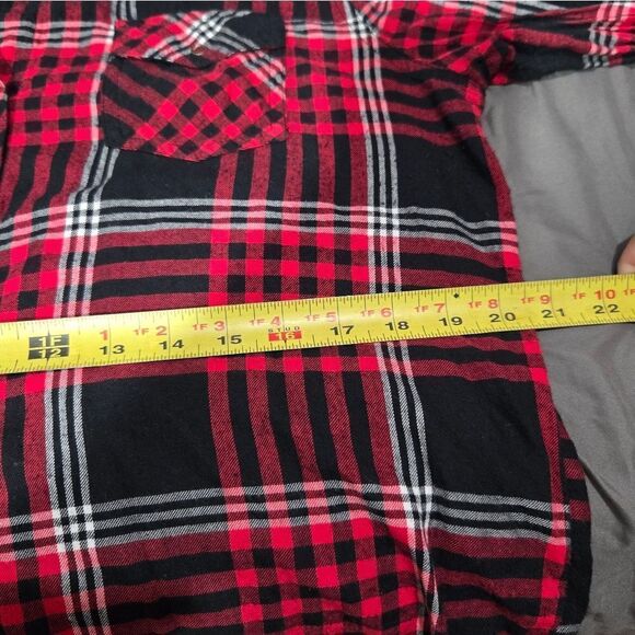 Arizona plaid long sleeve snap button up blouse size L - Picture 8 of 8